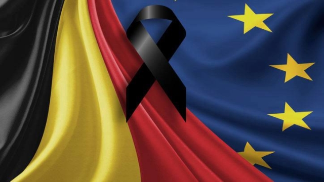 EU - Brusel - na paměť obětí teroristického útoku 22. března 2016
